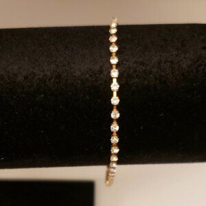 Clear Crystal/Rhinestone Adjustable Dainty Tennis Bracelet Anklet Cupchain 7.5"